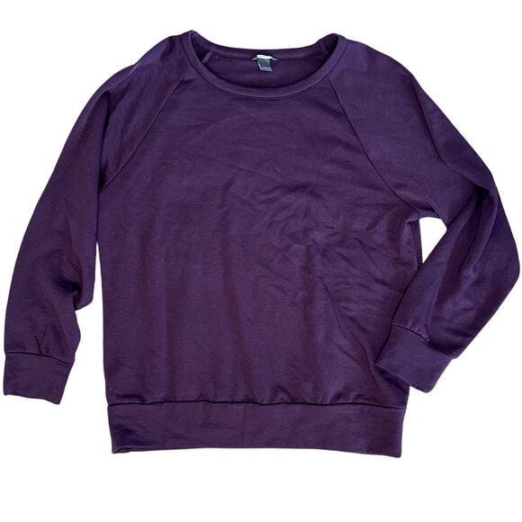 Eddie Bauer Purple Crewneck Pullover‎ Large Soft - Picture 1 of 3
